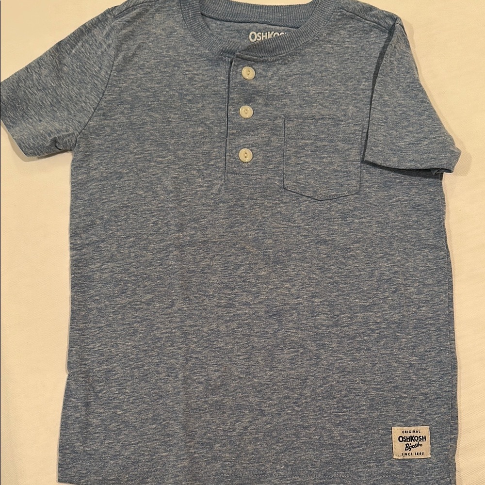 OshKosh B'gosh Heather Blue Henley T Shirt